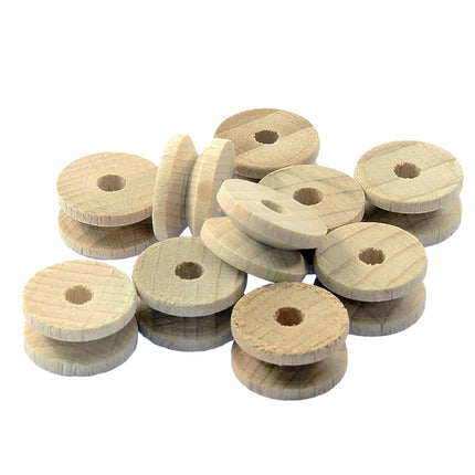 15mm Wooden Pulley Pack of 10