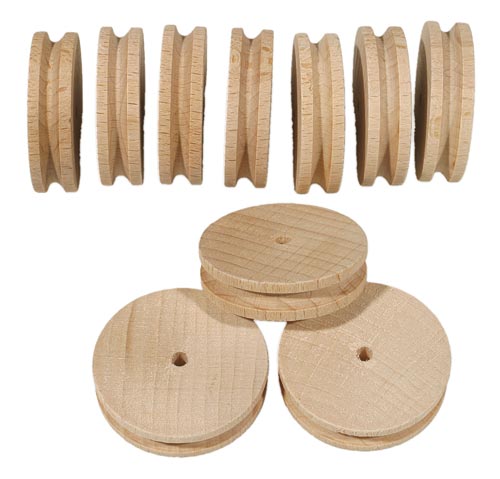 40mm Wooden Pulley Pack of 10
